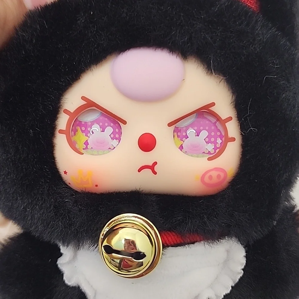 (J5) Baby Three Labubu Black Cat Keychain